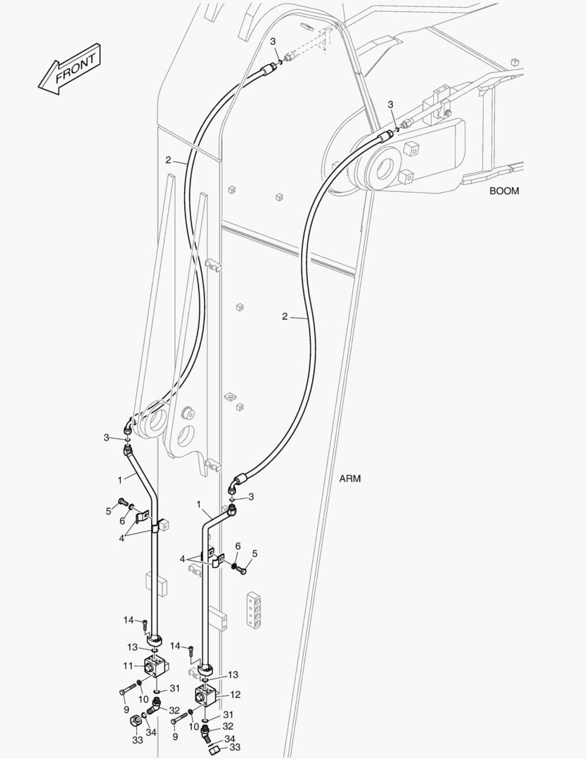 ГИДРОСИСТЕМА РУКОЯТИ - ВРАЩЕНИЕ(РУКОЯТЬ-3.75 м)