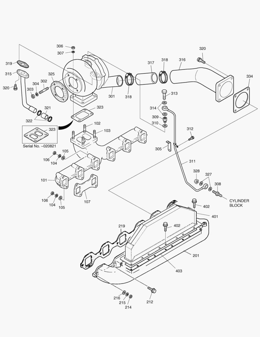 Схема 013 INTAKE & EXHAUST MANIFOLD