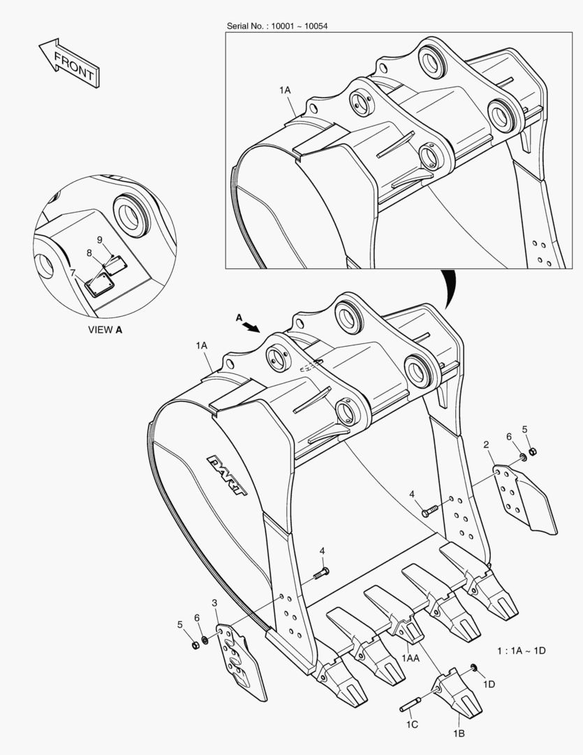 7070 BUCKET - 2.29гЋҐ(60`) - SIDE PIN