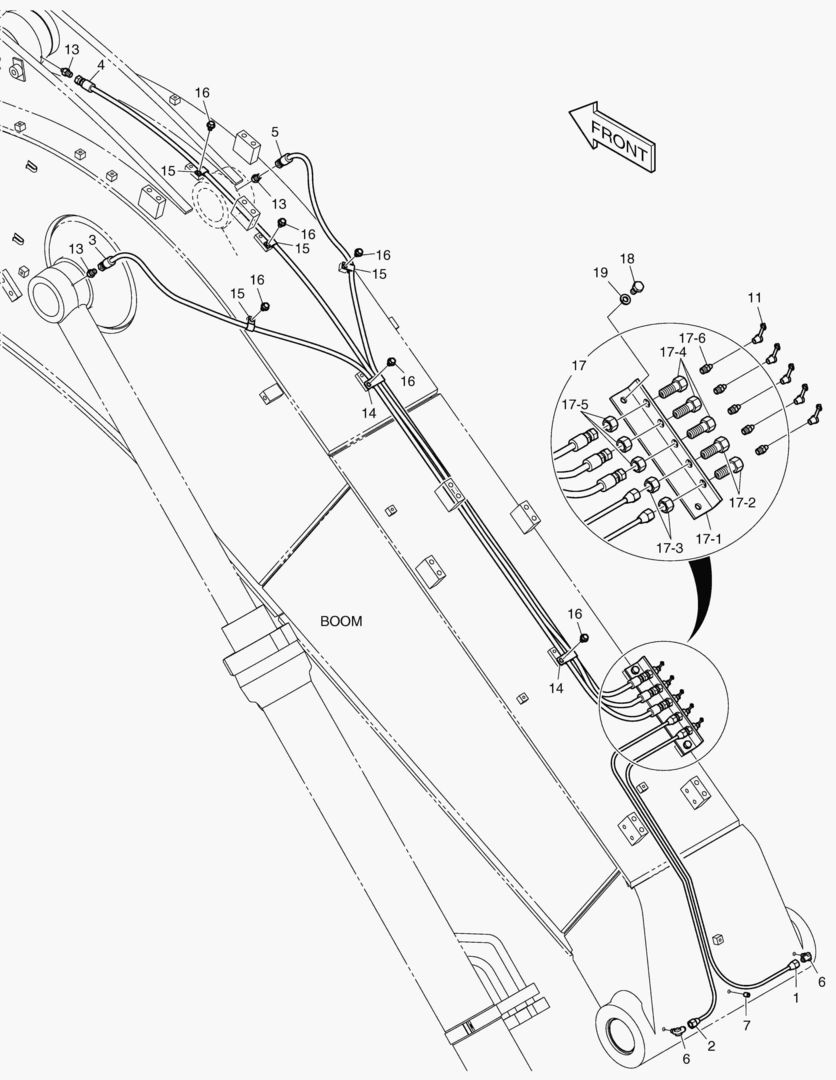6691 LUBRICATION PIPING - BOOM 5.2m [40050~]