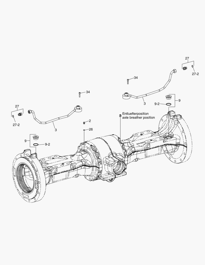 3380 AXLE PIPING-FRONT AXLE