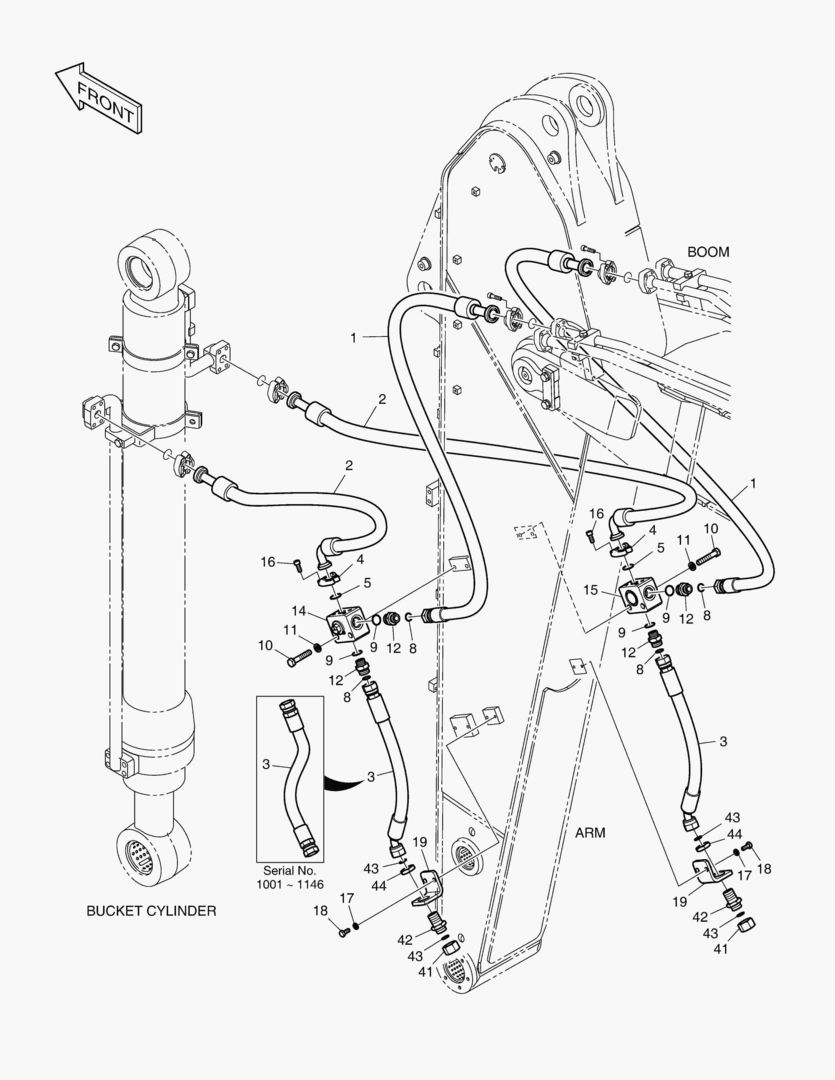 ГИДРОСИСТЕМА РУКОЯТИ - РУКОЯТЬ 2.6 м (ГРЕЙФЕРНЫЙ КОВШ)