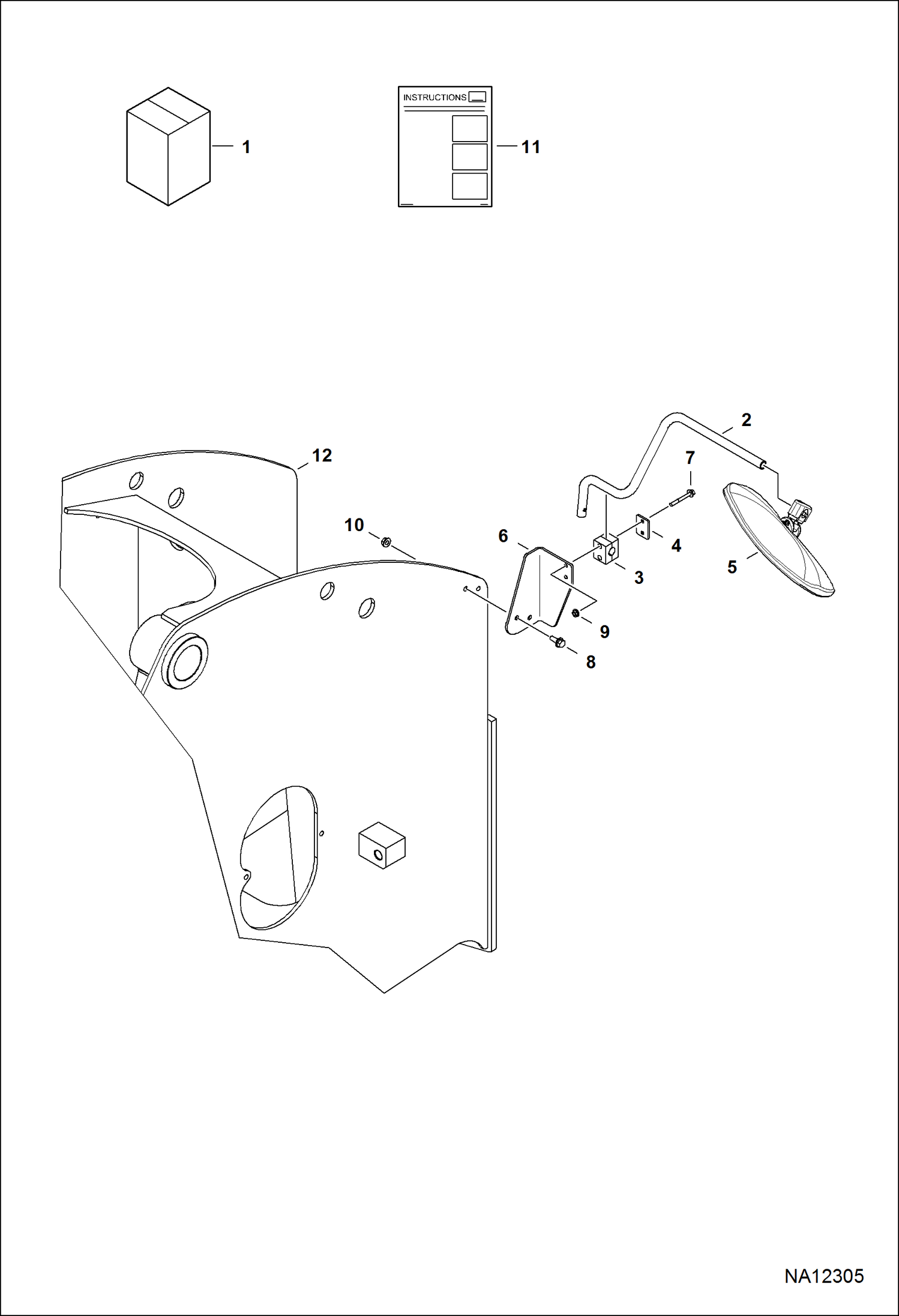 КОМПЛЕКТ ДЕТАЛЕЙ ЗЕРКАЛА ЗАДНЕГО ВИДА