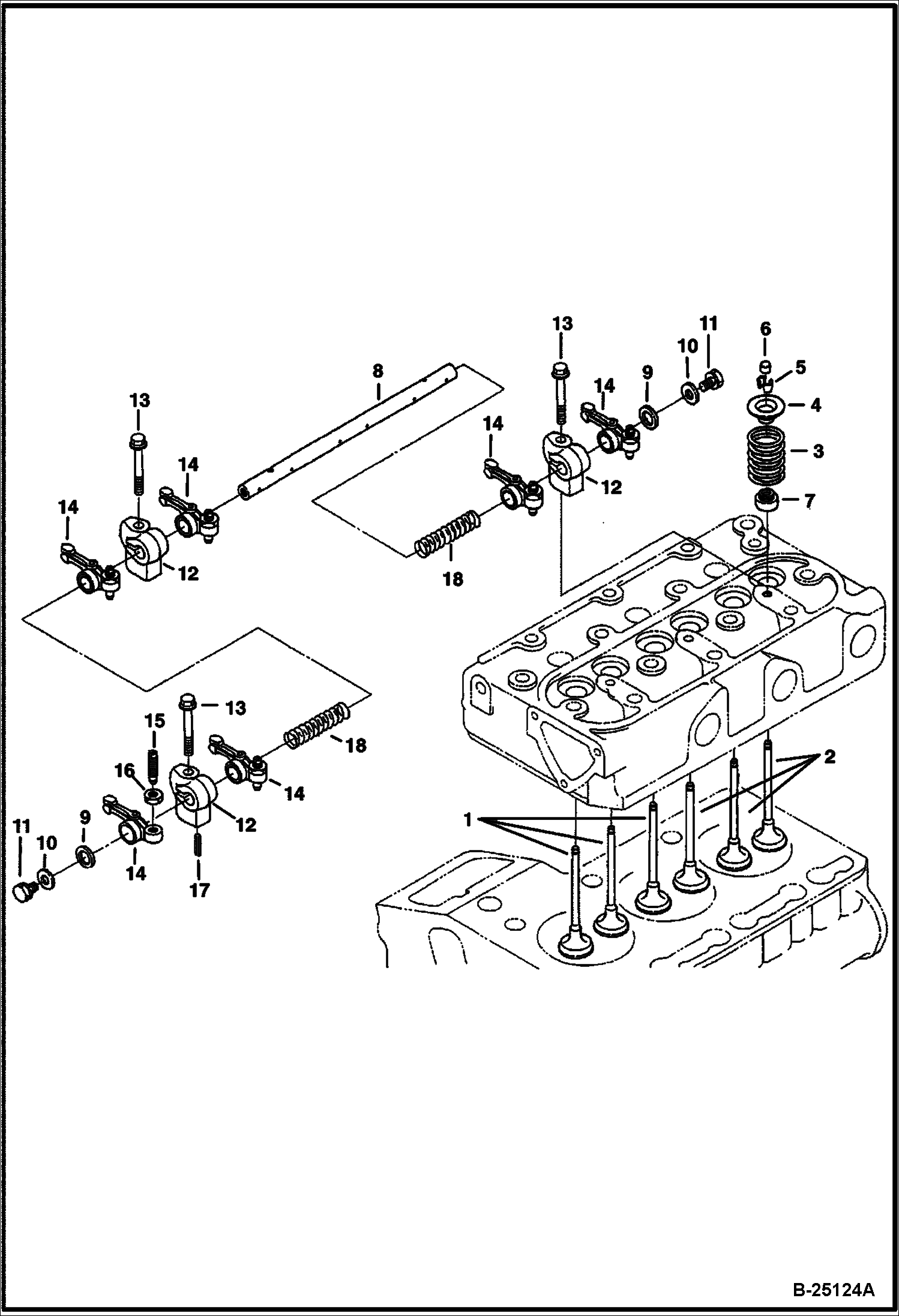 КОРОМЫСЛО КЛАПАНА И КЛАПАНЫ (KUBOTA - D722-E3B-BC-5) (TIER IV REPLACEMENT)