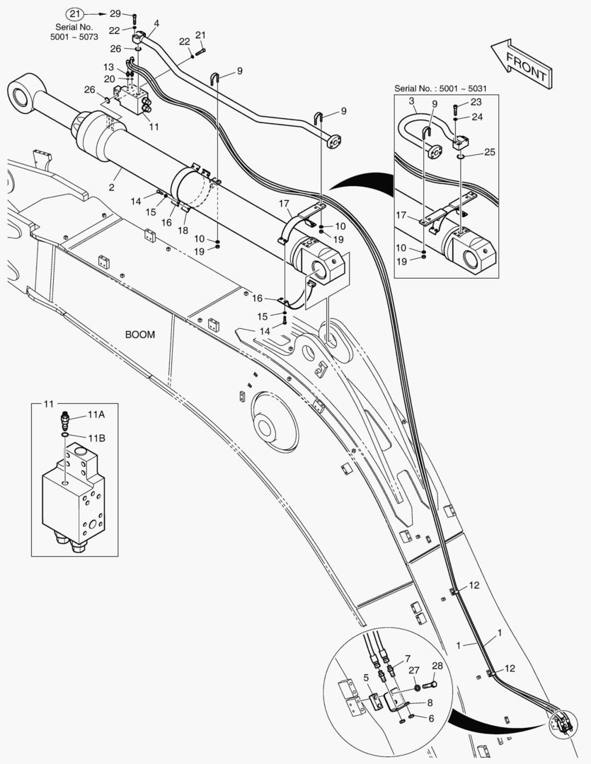 ГИДРОЗАМОК ТРУБОПРОВОДА РУКОЯТИ - СТРЕЛА 6.65 м