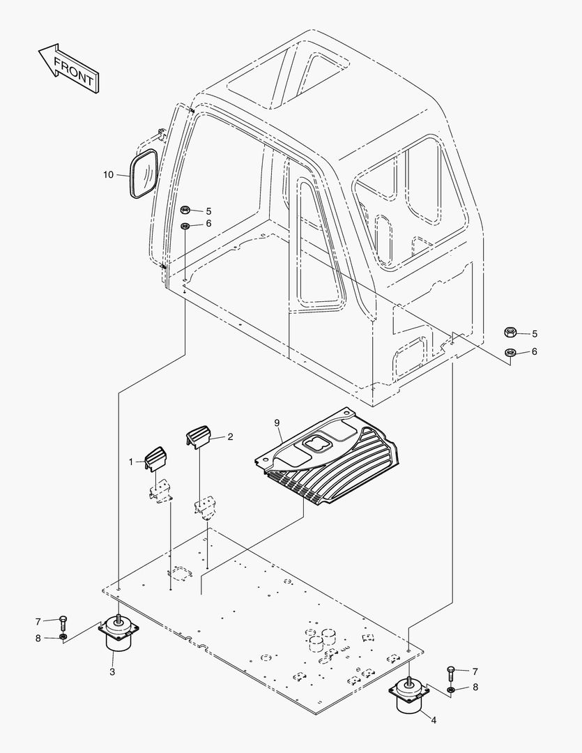 КРЕПЛЕНИЕ КАБИНЫ В СБОРЕ