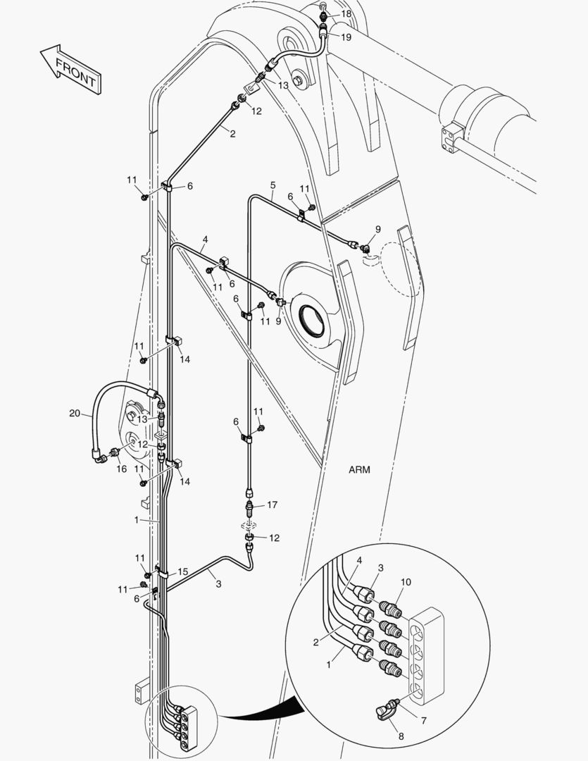 ТРУБОПРОВОД СМАЗОЧНОЙ СИСТЕМЫ - РУКОЯТЬ 3.75 м