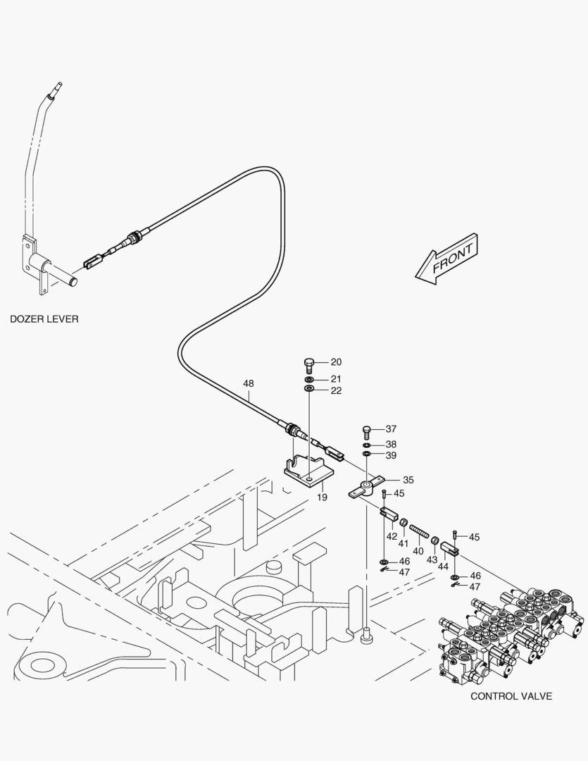 РЫЧАГ УСТРОЙСТВА УПРАВЛЕНИЯ - БУЛЬДОЗЕР
