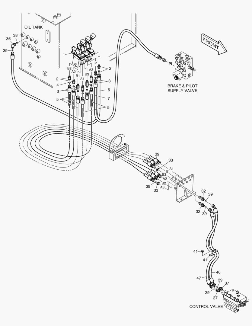 ТРУБОПРОВОД СЕРВОУПРАВЛЕНИЯ - ПАЛЕЦ + 3 КАТУШКИ