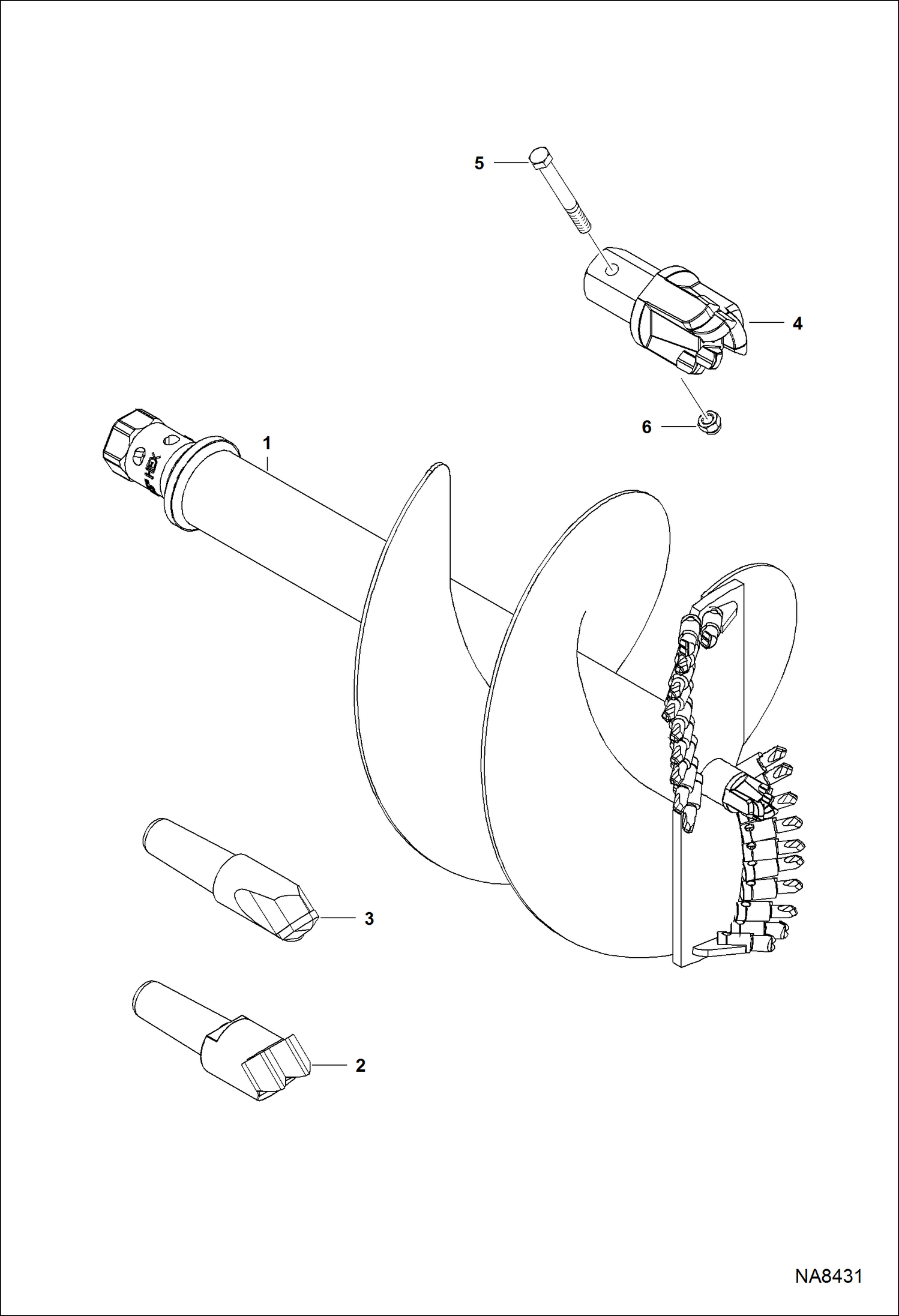 БУР ГИДРАВЛИЧЕСКИЙ (30-- БУР ДЛЯ ТВЕРДЫХ ПОРОД) (35PH AZLA) (50PH B2KY)