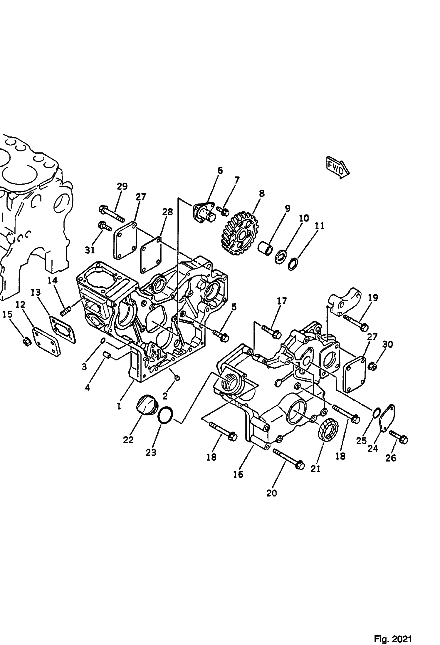 КАРТЕР КОРОБКИ ПЕРЕДАЧ И ПЕРЕДНЯЯ КРЫШКА