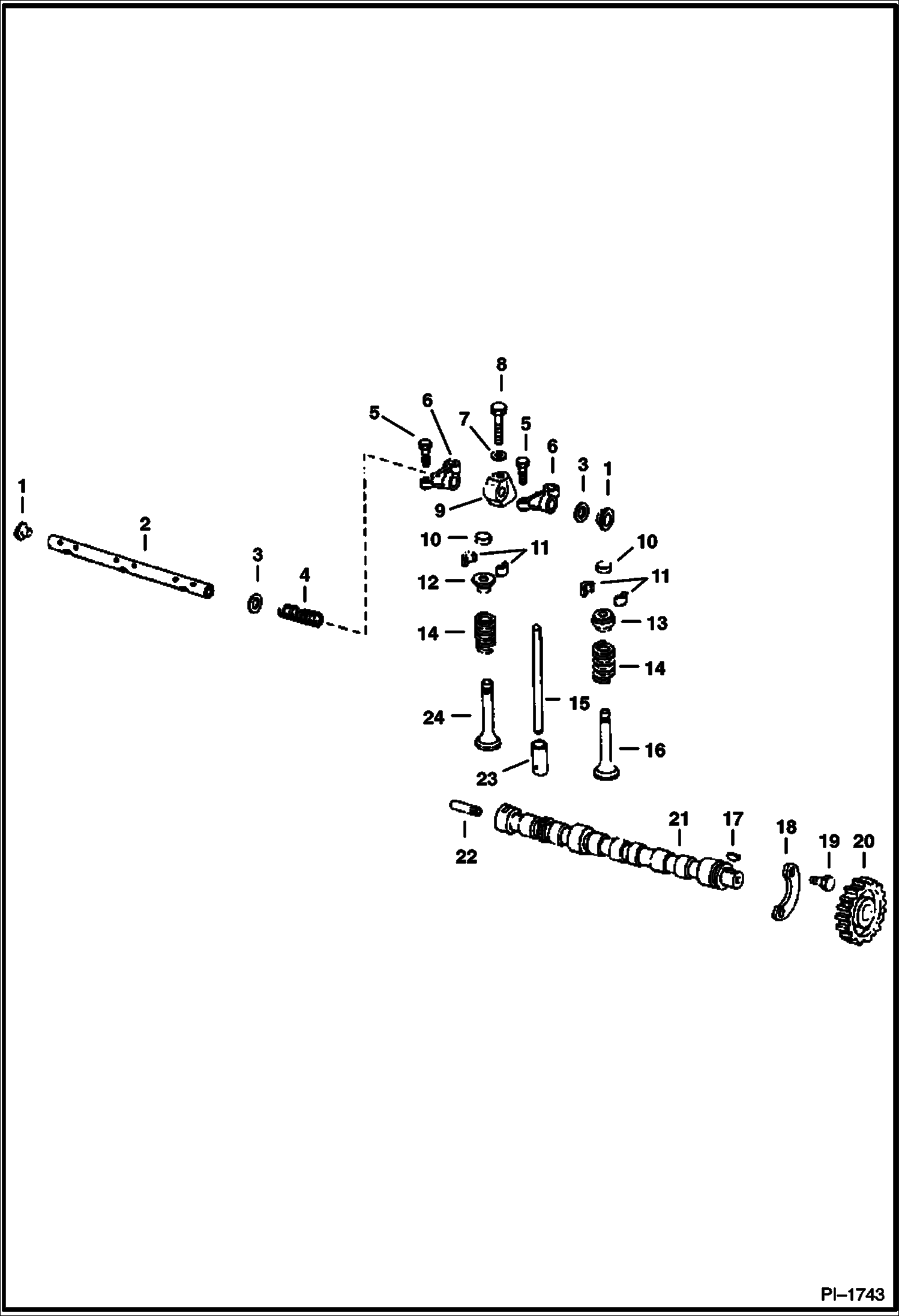 РАСПРЕДЕЛИТЕЛЬНЫЙ ВАЛ, КОРОМЫСЛО КЛАПАНОВ И КЛАПАН