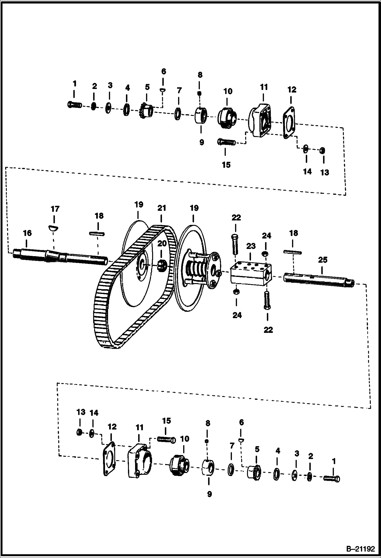 ПЕРЕДАТОЧНЫЙ ВАЛ ЧАСТОТНОГО ПРЕОБРАЗОВАТЕЛЯ СКОРОСТИ В СБОРЕ СЕРИЙНЫЙ НОМЕР 44568 И ВЫШЕ - КОНИЧЕСКИЙ ПЕРЕДАТОЧНЫЙ ВАЛ