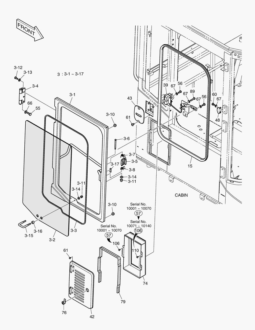 1440 CABIN(5) - DOOR ASS`Y(R.H)