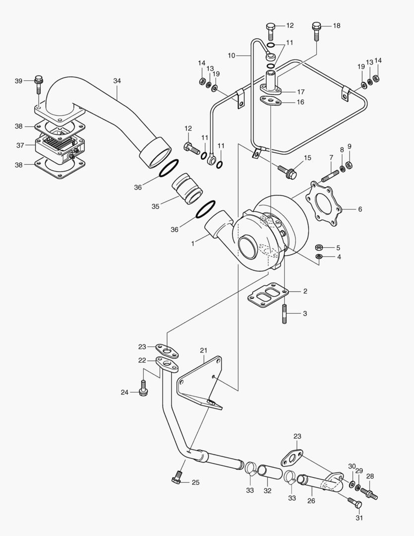 031 TURBO CHARGER & OIL PIPE