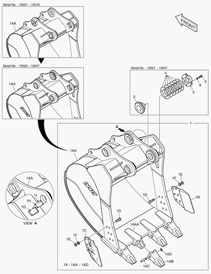 7030 BUCKET - 1.80гЋҐ(54`) - SIDE PIN