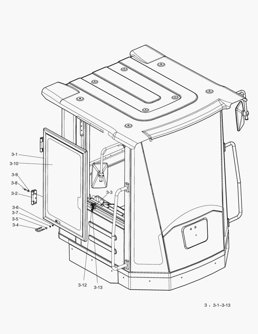 Спецтехника 5260 CABIN(4)-DOOR ASS`Y(R.H);Mechanical Lever&Fan & Heater [10006~]