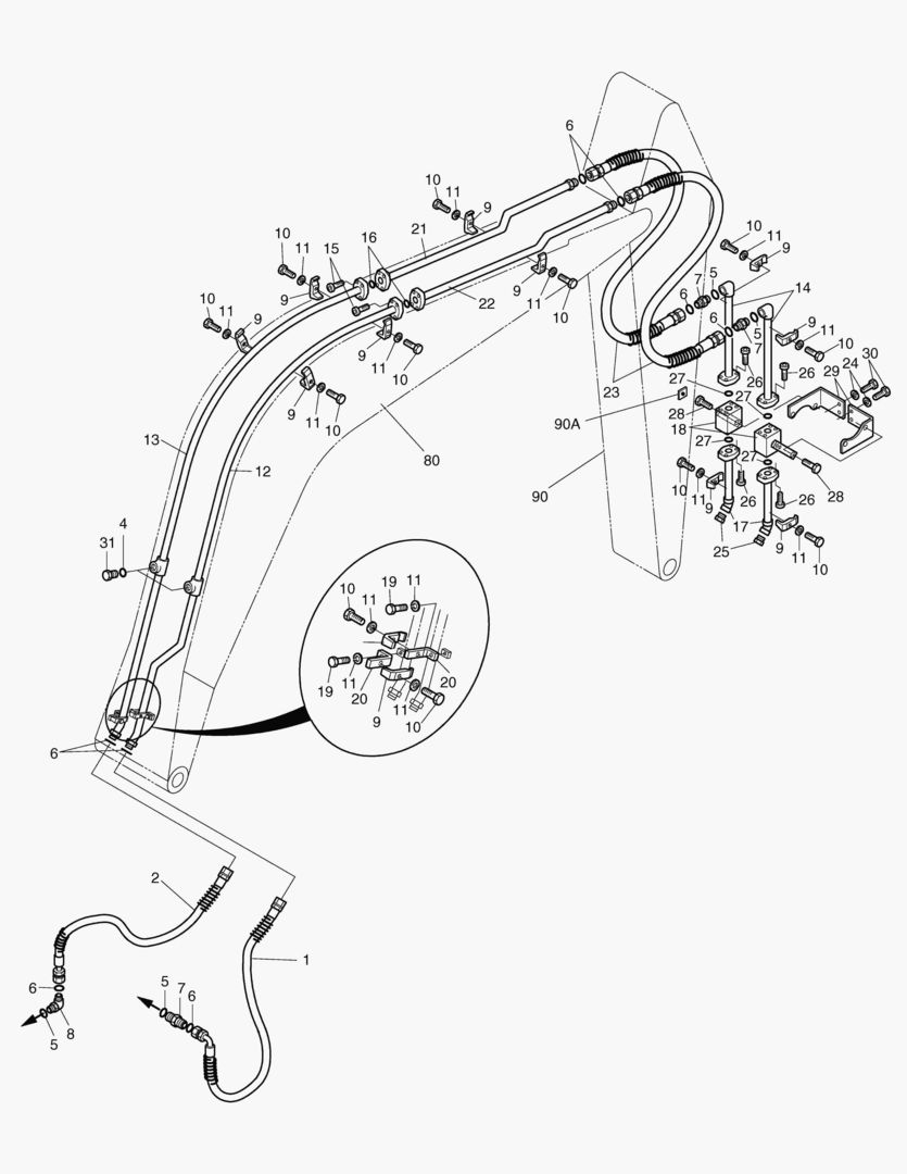 КРЕПЛЕНИЕ ТРУБОПРОВОДА-ПЕРЕДНИЙ