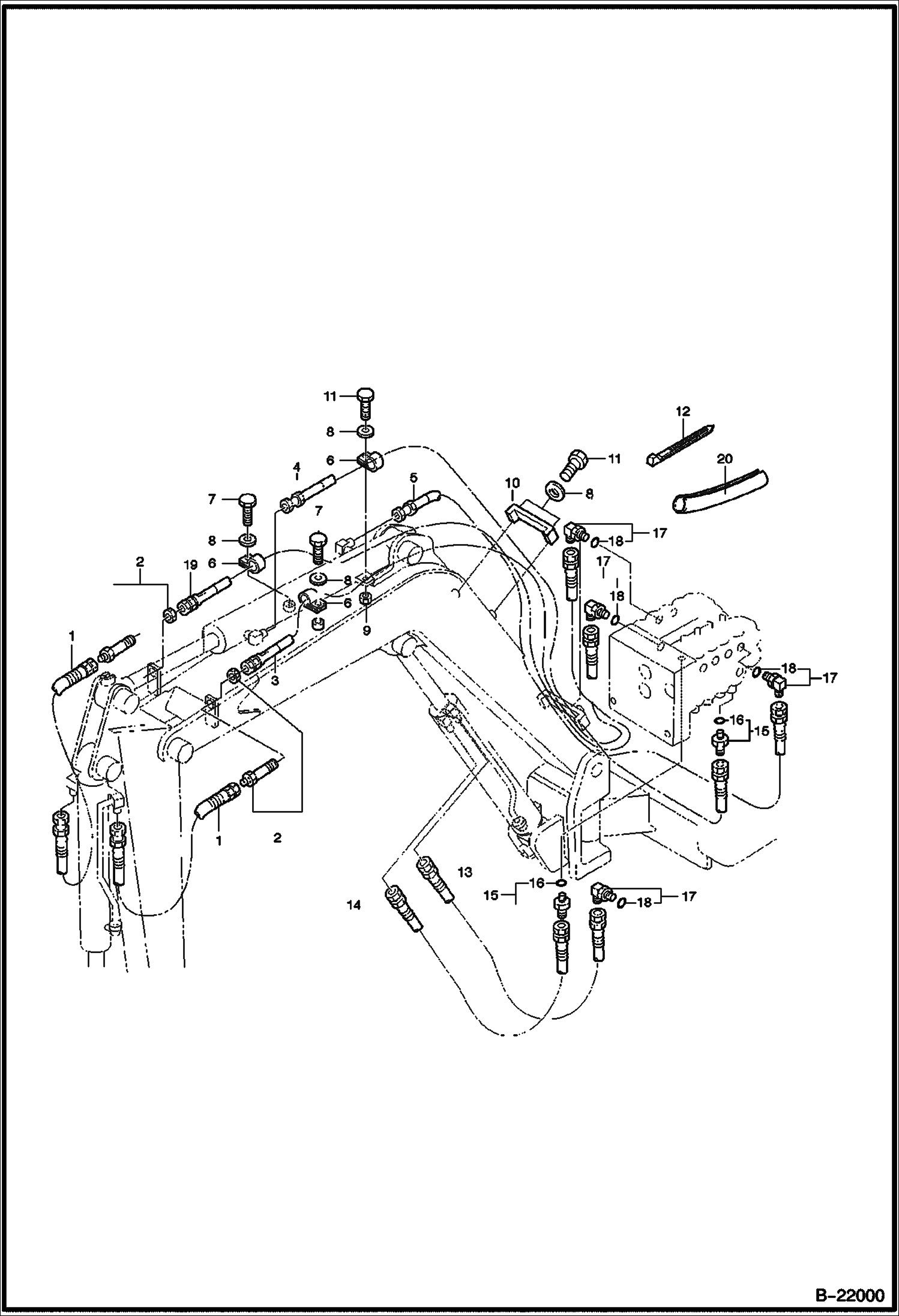 СХЕМА ГИДРАВЛИЧЕСКОЙ СИСТЕМЫ РАБОЧЕЕ ОБОРУДОВАНИЕ