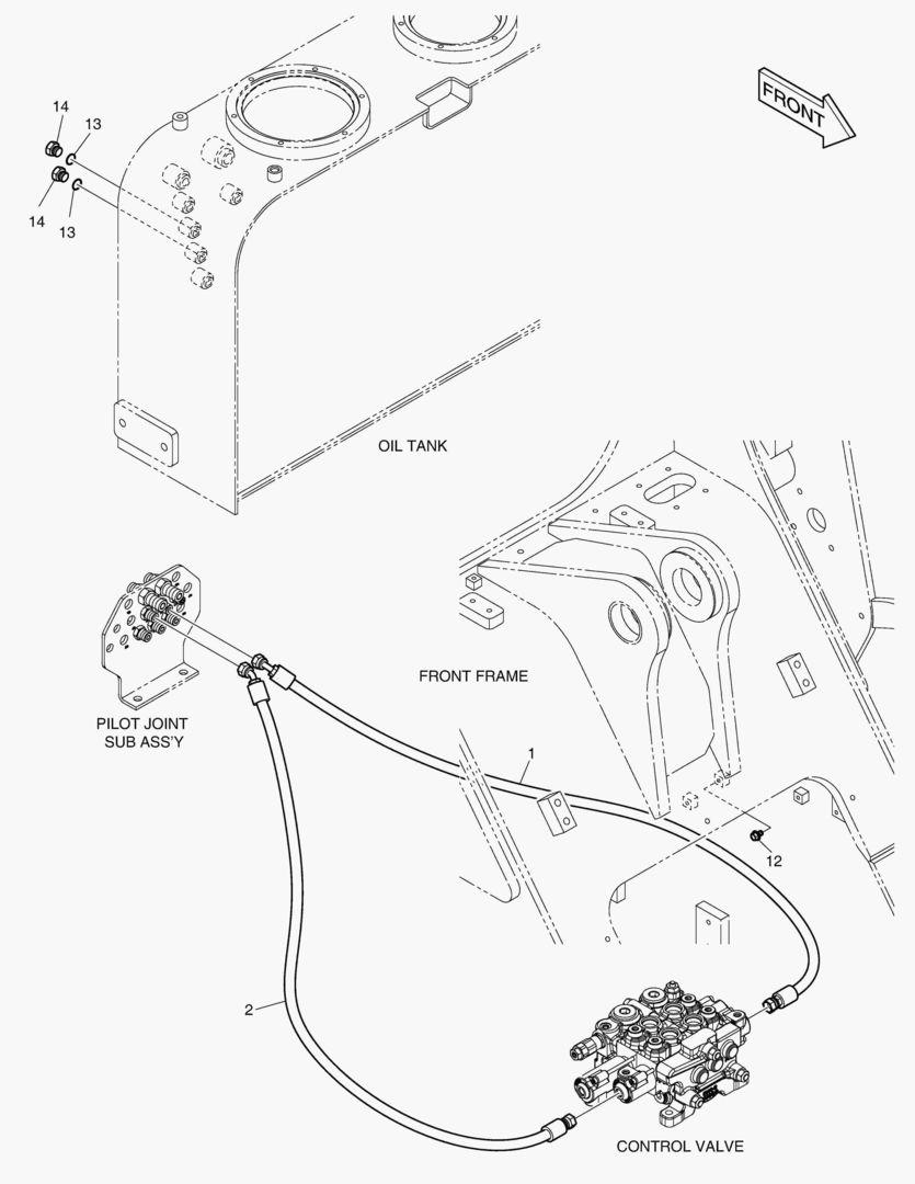 ТРУБОПРОВОД СЕРВОУПРАВЛЕНИЯ - 2 КАТУШКИ
