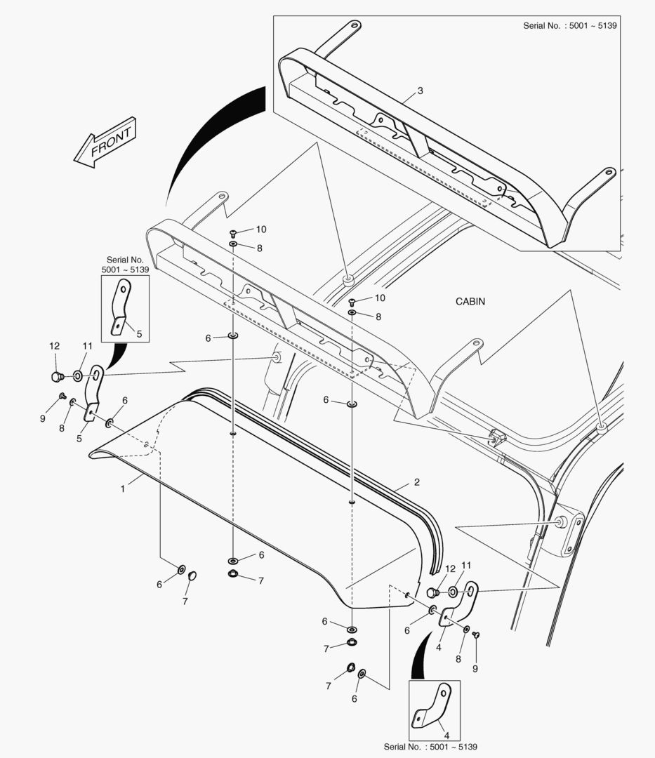 6430 RAIN SHIELD & LAMP MOUNTING
