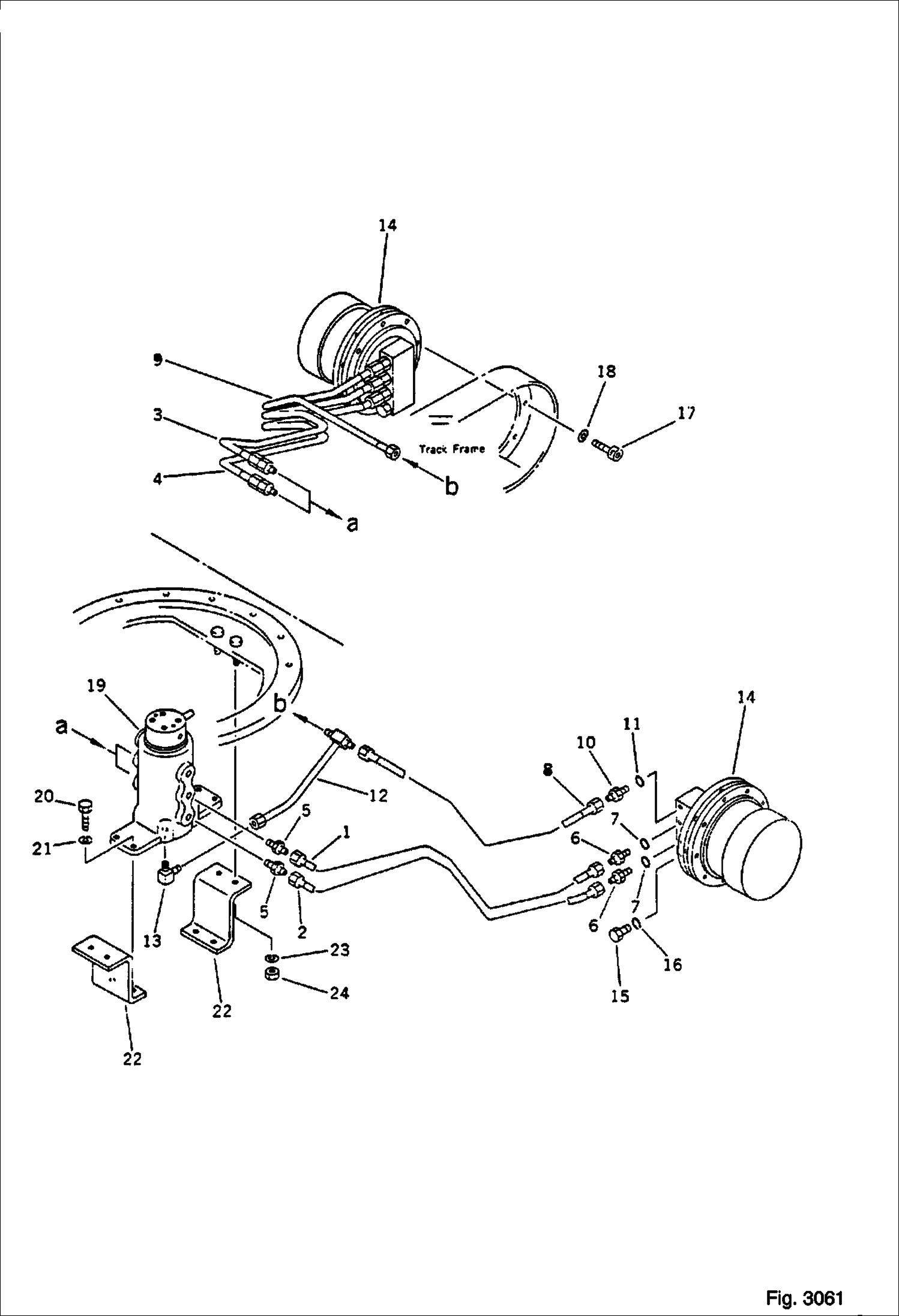 ТРУБОПРОВОД ГИДРАВЛИЧЕСКОЙ СИСТЕМЫ (ТРУБОПРОВОД ХОДОВОГО ГИДРОМОТОРА) (НИЖНИЙ)