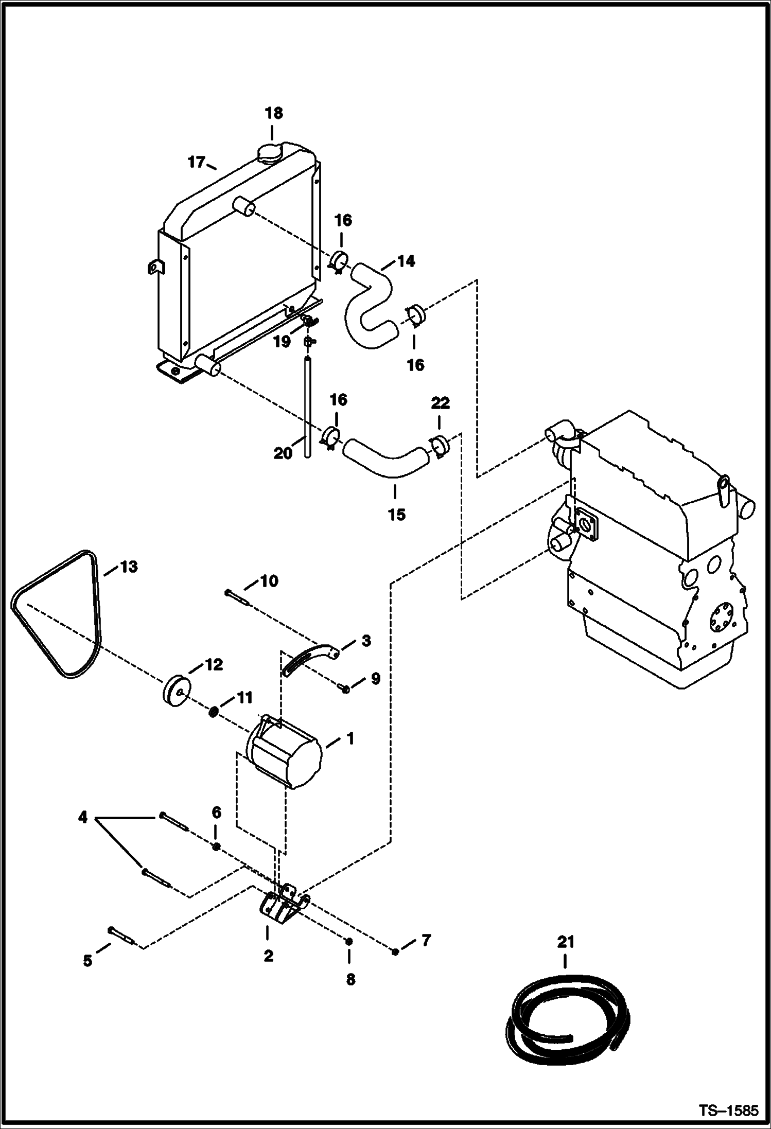 УСТАНОВКА ГЕНЕРАТОРА ПЕРЕМЕННОГО ТОКА И ШЛАНГИ РАДИАТОРА