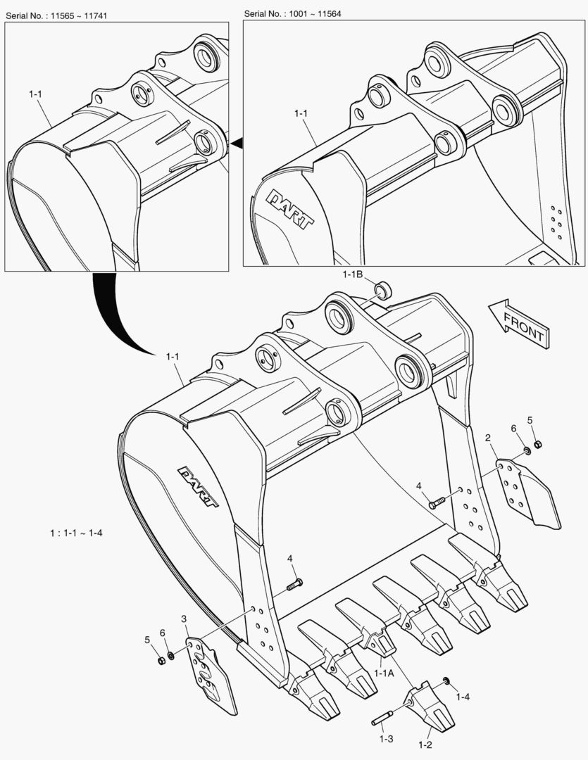 3120 BUCKET-2.85mВі(72`)-SIDE PIN