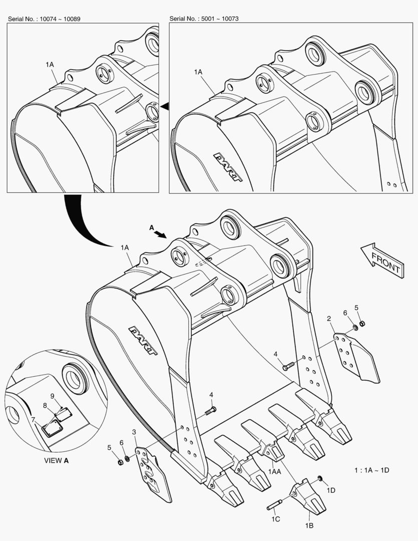 3140 BUCKET - 2.29гЋҐ(60`) - SIDE PIN [5001~10107]