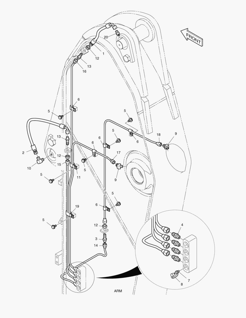 3160 LUBRICATION PIPING - ARM [40001~40040]