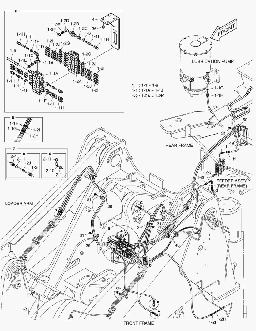 СМАЗКА - ПИТАТЕЛЬ(ПЕРЕДНЯЯ РАМА)