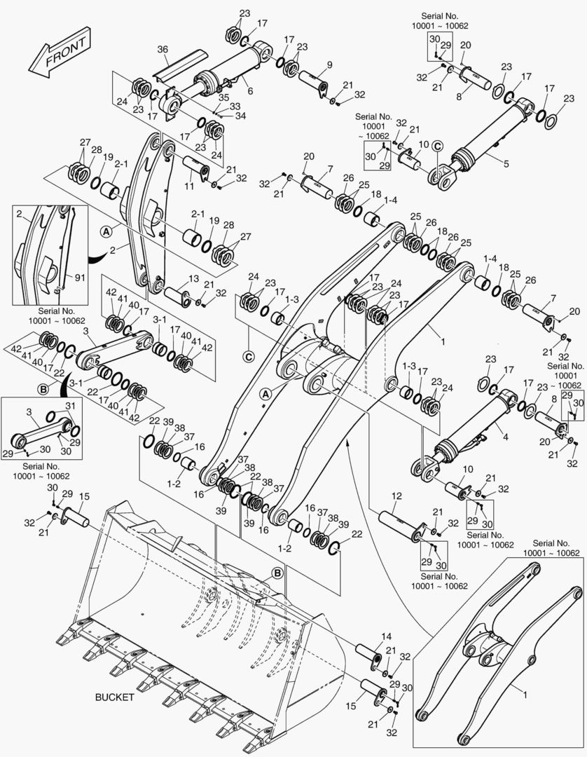 РУКОЯТЬ ПОГРУЗЧИКА В СБОРЕ - ДЛИННАЯ СТРЕЛА