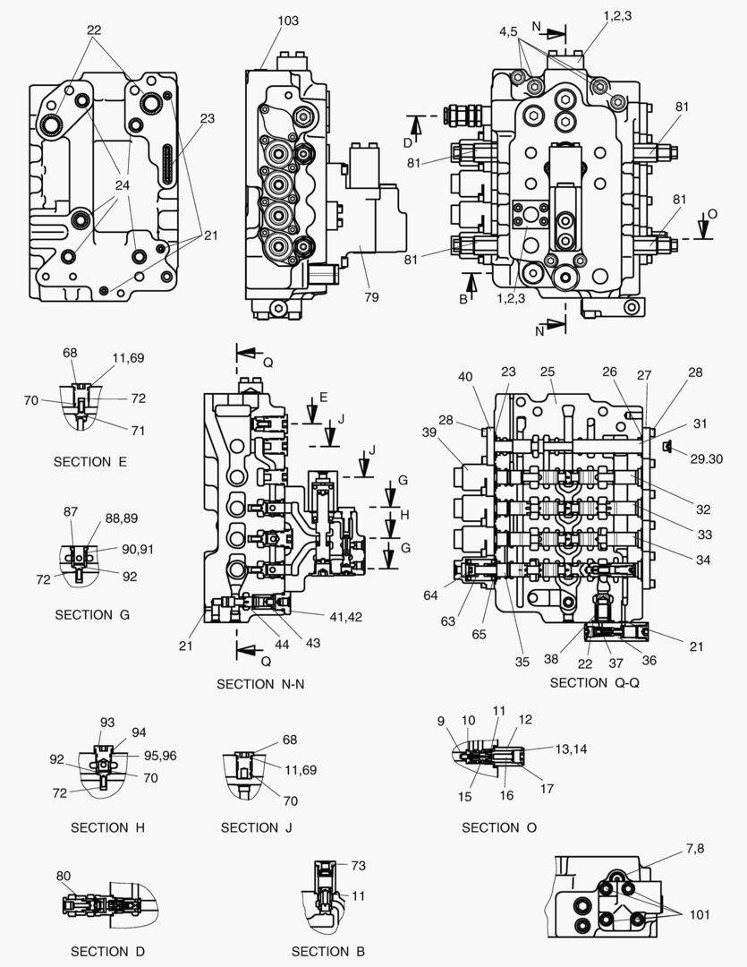 Спецтехника 7245 CONTROL VALVE-L.H.DX28 [399~]