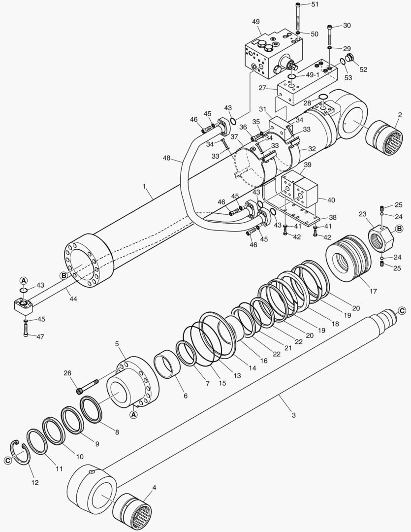 ЦИЛИНДР СТРЕЛЫ(ПРАВОСТОРОННИЙ)-ГИДРОЗАМОК