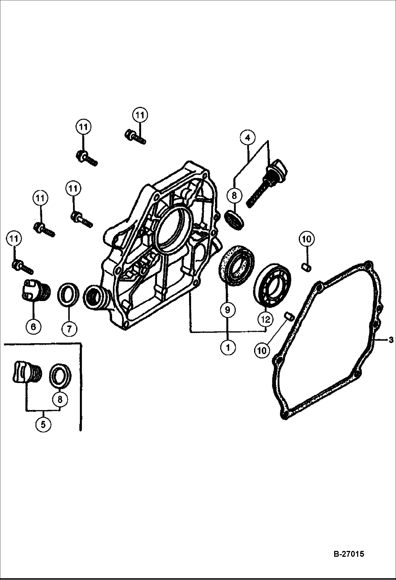 ДВИГАТЕЛЬ (КРЫШКА КРИВОШИПНОЙ КОРОБКИ) BC19, BC22