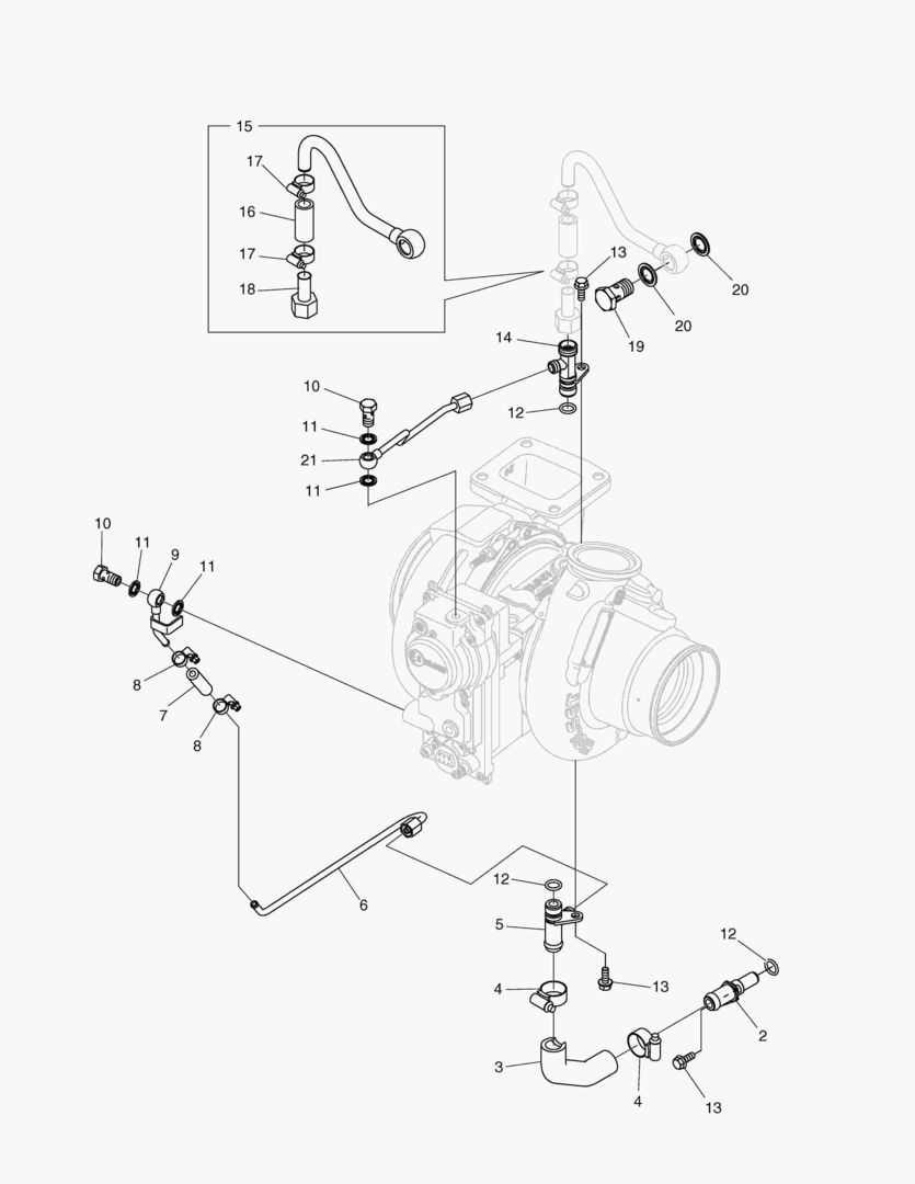 G011-210 TURBO CHARGER COOLANT PIPE