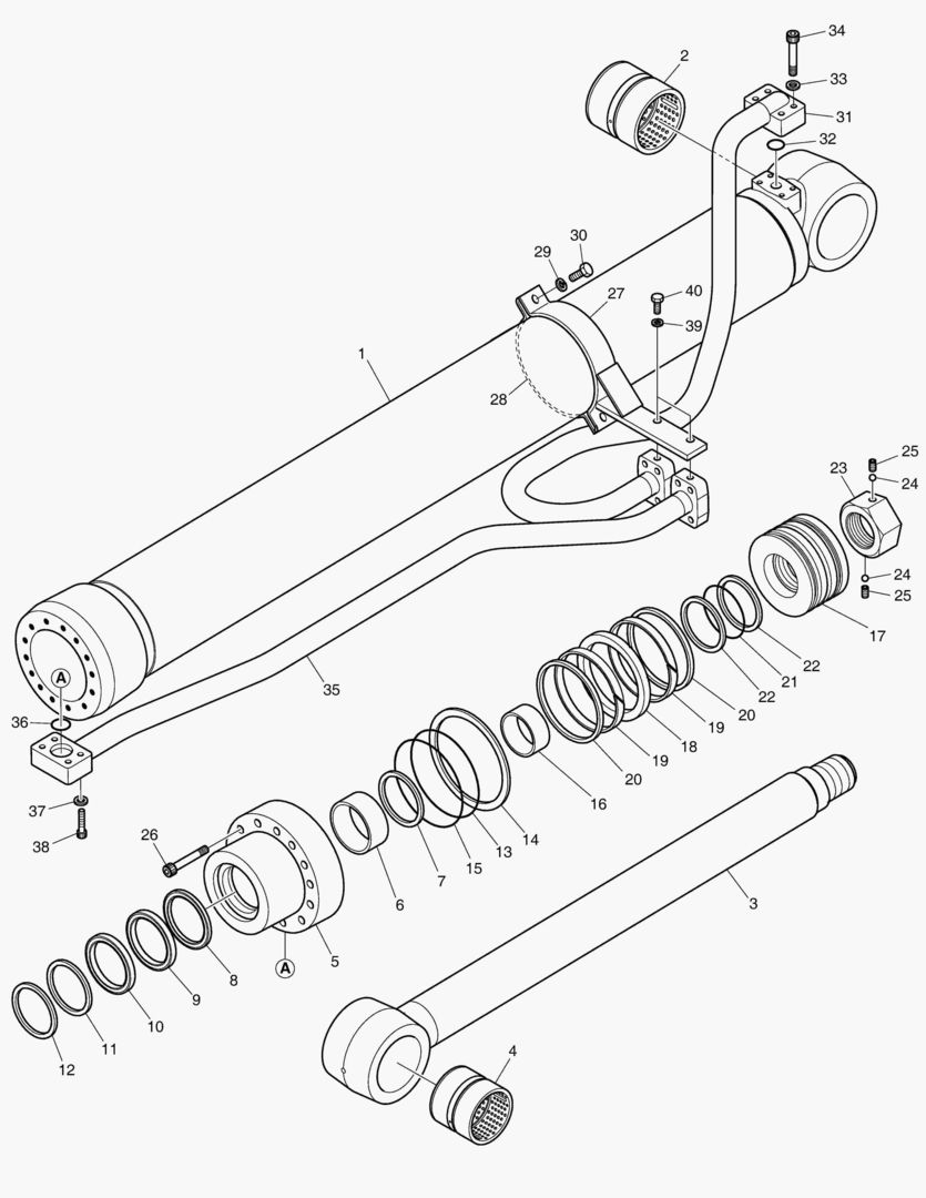 ЦИЛИНДР СТРЕЛЫ - ПРАВОСТОРОННИЙ
