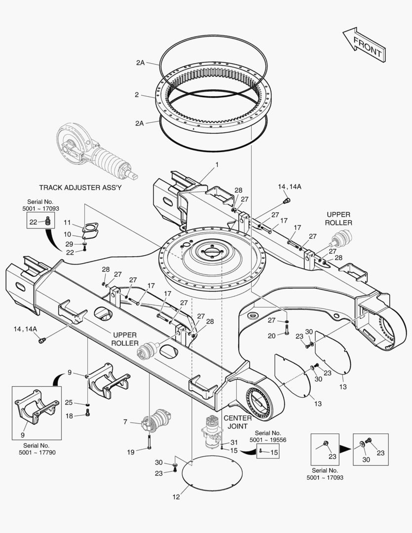 РАМА ГУСЕНИЦЫ-СТАНДАРТ(DX220A)