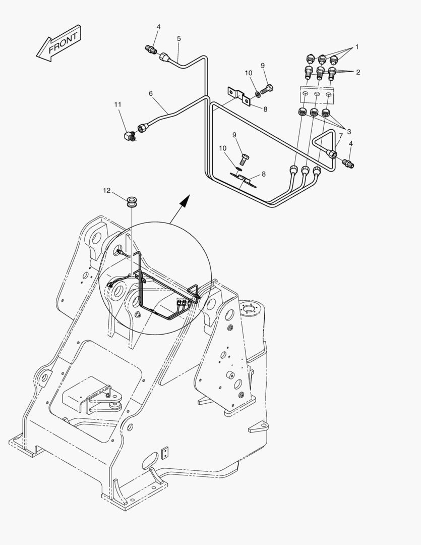 ПЕРЕДНИЙ ТРУБОПРОВОД СМАЗОЧНОЙ СИСТЕМЫ