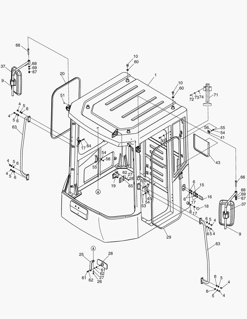 5710 CABIN(1) - BODY;ROPS&Tined Glass RU [10001~10627]