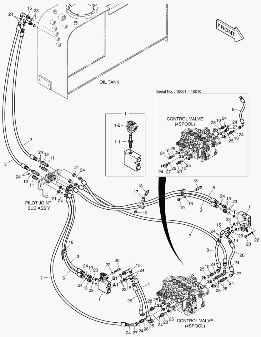 ТРУБОПРОВОД СЕРВОУПРАВЛЕНИЯ - 4 КАТУШКИ