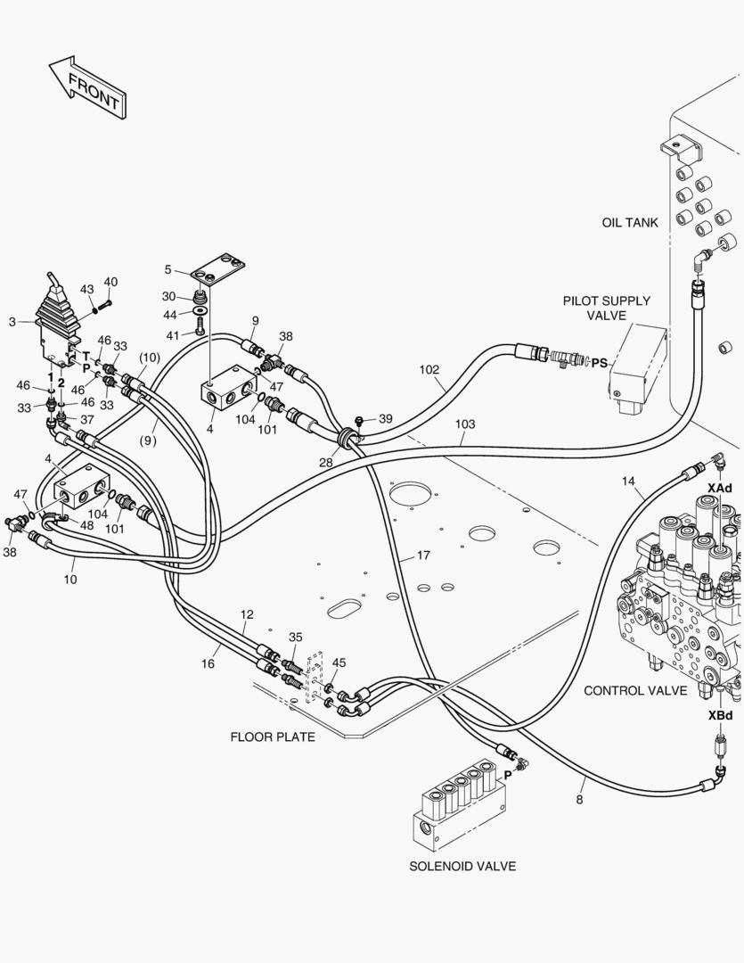 7690 PILOT PIPING(3) - DOZER - ROPS
