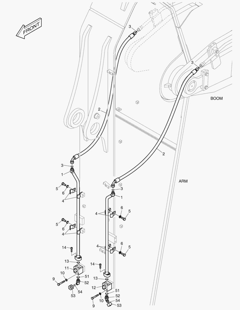 ГИДРОСИСТЕМА РУКОЯТИ - ВРАЩАЮЩИЙСЯ (РУКОЯТЬ 3.35 м)