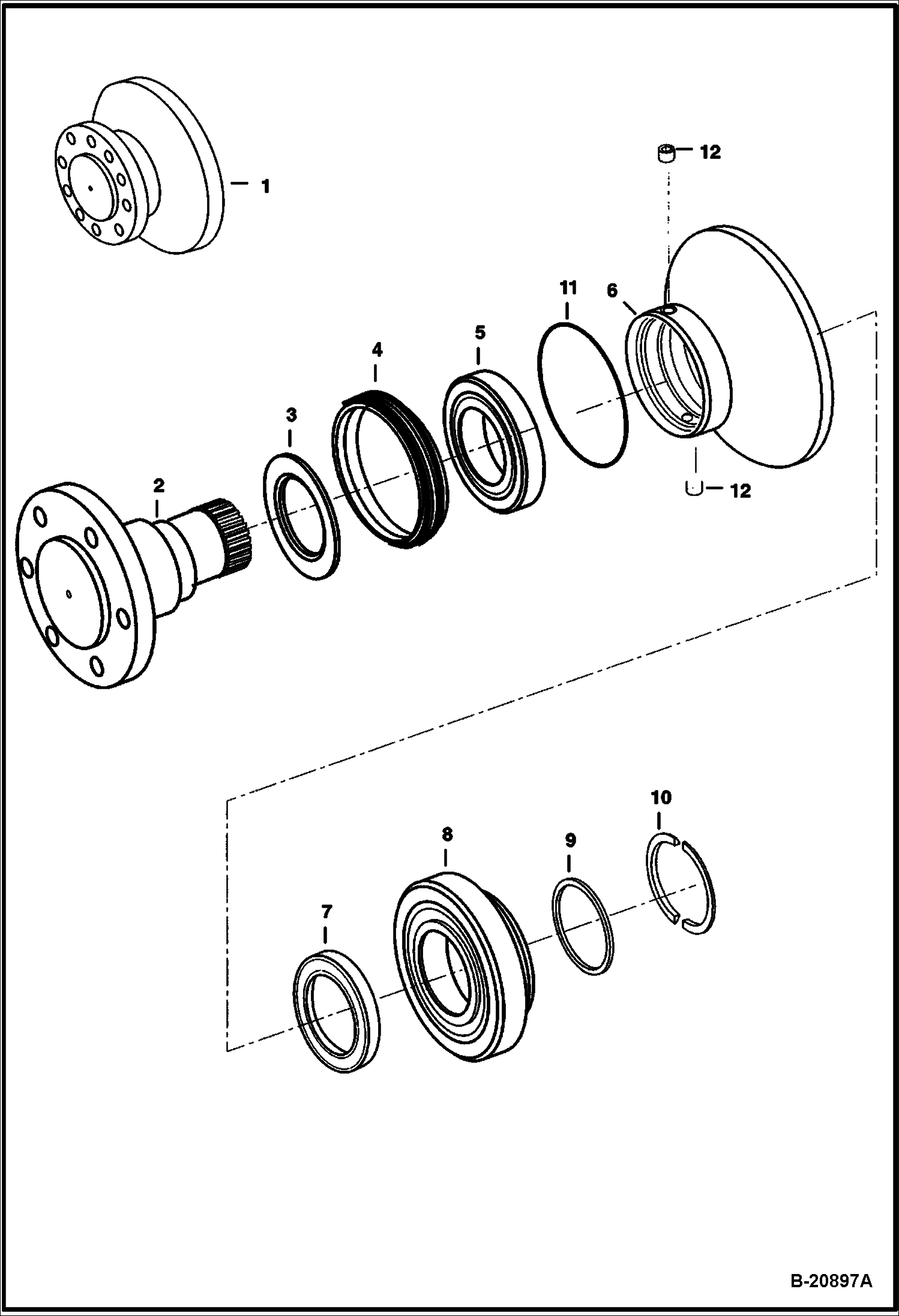 Схема ГИДРОСТАТИЧЕСКИЙ ДВИГАТЕЛЬ (ПЕРЕДНИЙ КОРПУС)