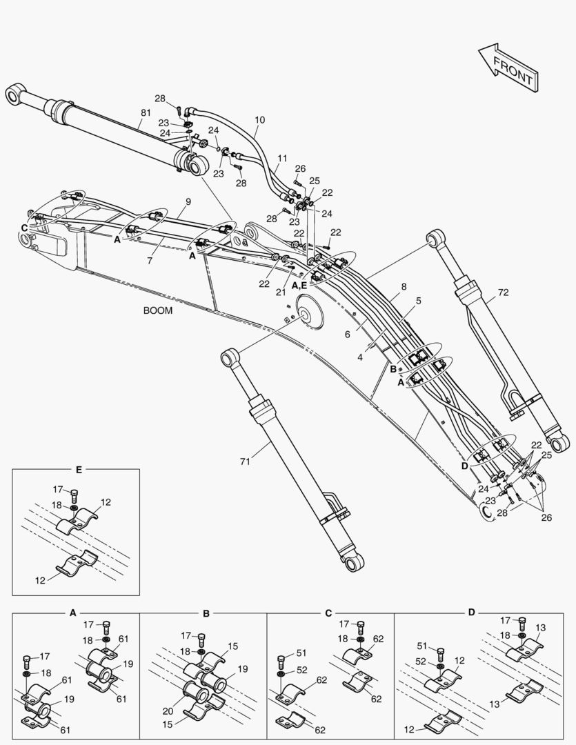 6250 BOOM PIPING - 5.7m(H.D)