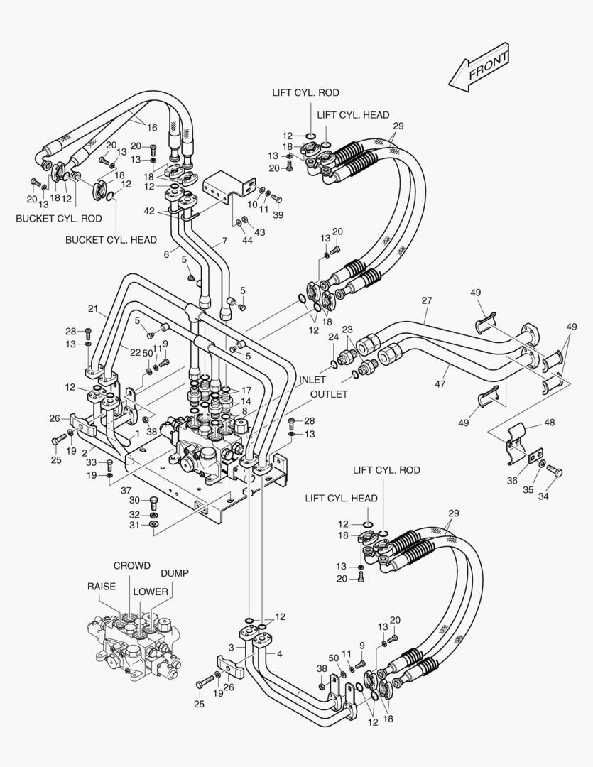 1220 CONTROL VALVE PIPING-3 SPOOL OPT. [1001~1140]