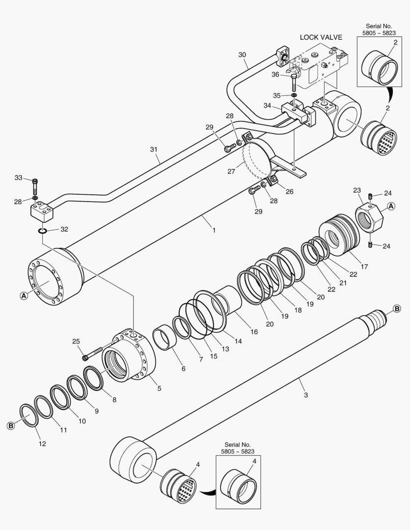 4312 BOOM CYLINDER - L.H (LOCK VALVE) [5805~]