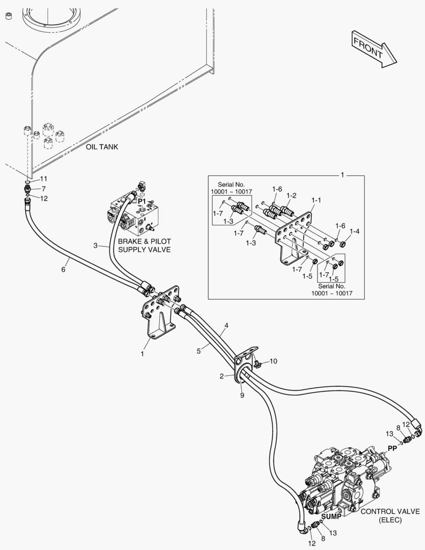 ТРУБОПРОВОД СЕРВОУПРАВЛЕНИЯ - 2 КАТУШКИ(ЭЛЕКТРИКА)