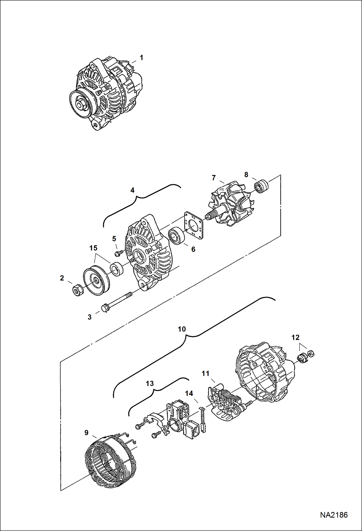 ГЕНЕРАТОР ПЕРЕМЕННОГО ТОКА (КОМПЛЕКТУЮЩАЯ ДЕТАЛИ) (KUBOTA)