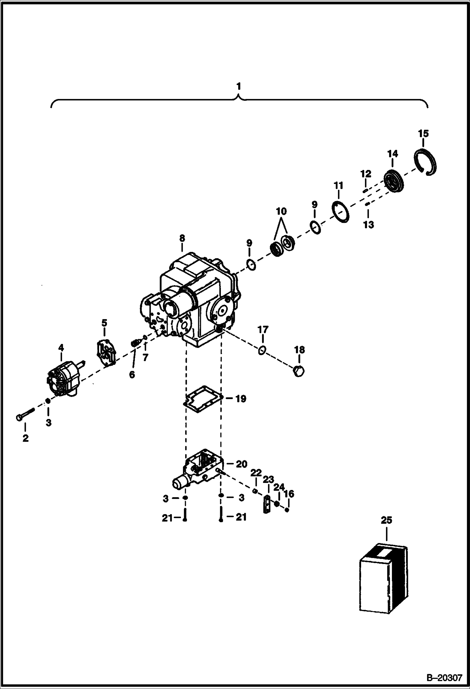Схема ГИДРОСТАТИЧЕСКИЙ НАСОС И КРЕПЕЖНЫЕ ДЕТАЛИ